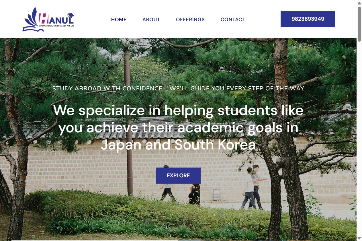 Hanul International Consultancy website thumbnail